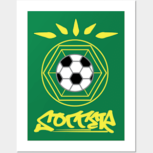 Soccer - Football In Unity Yellow Posters and Art